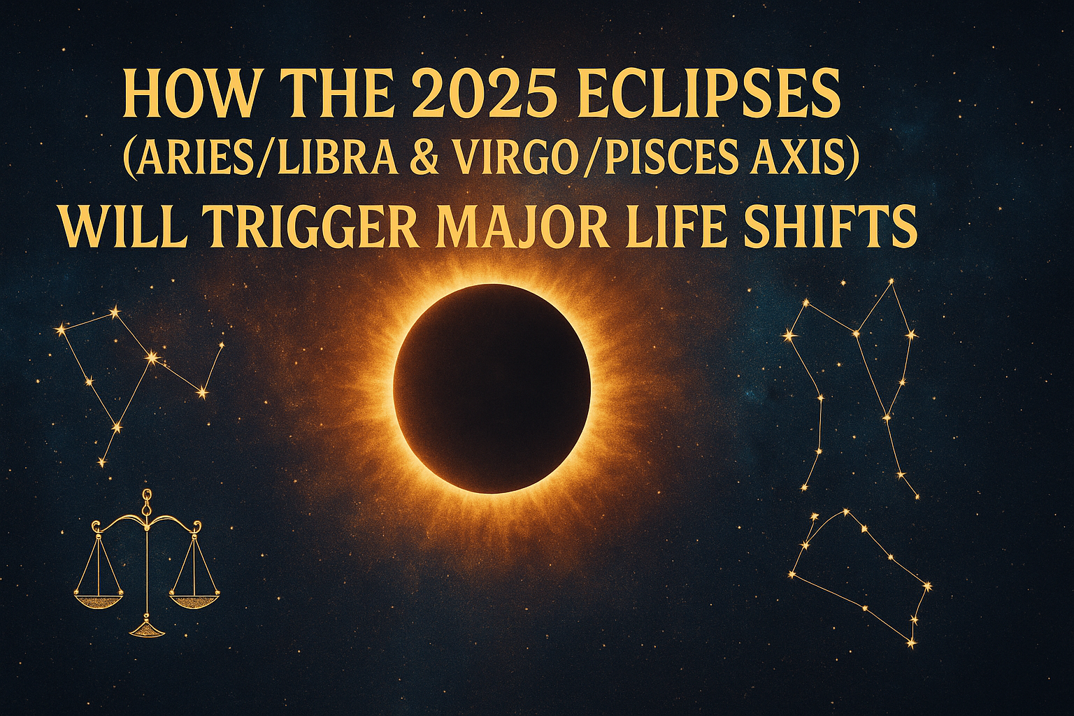 🌑 How the 2025 Eclipses (Aries/Libra & Virgo/Pisces Axis) Will Trigger Major Life Shifts