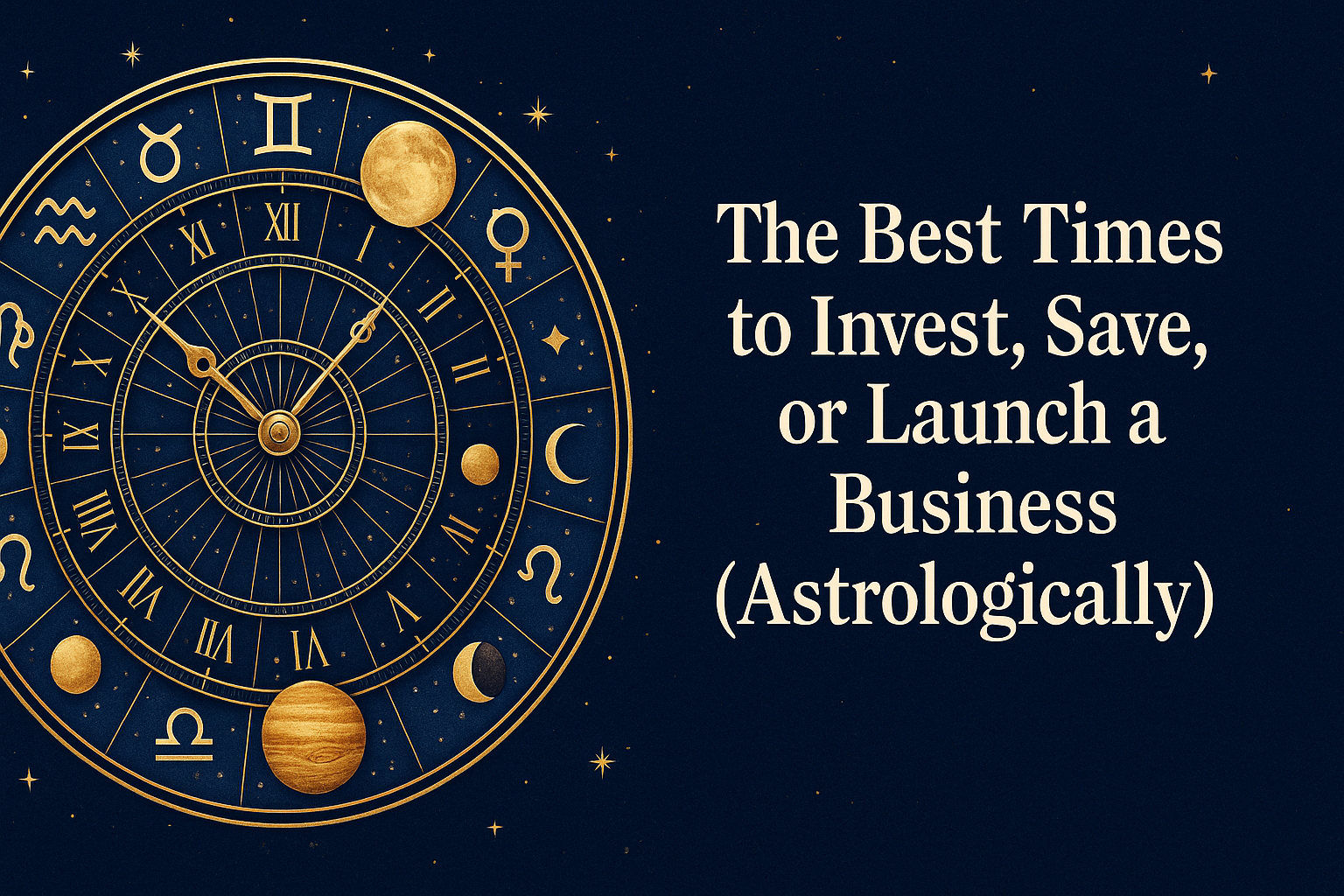 🌕 The Best Times to Invest, Save, or Launch a Business (Astrologically)