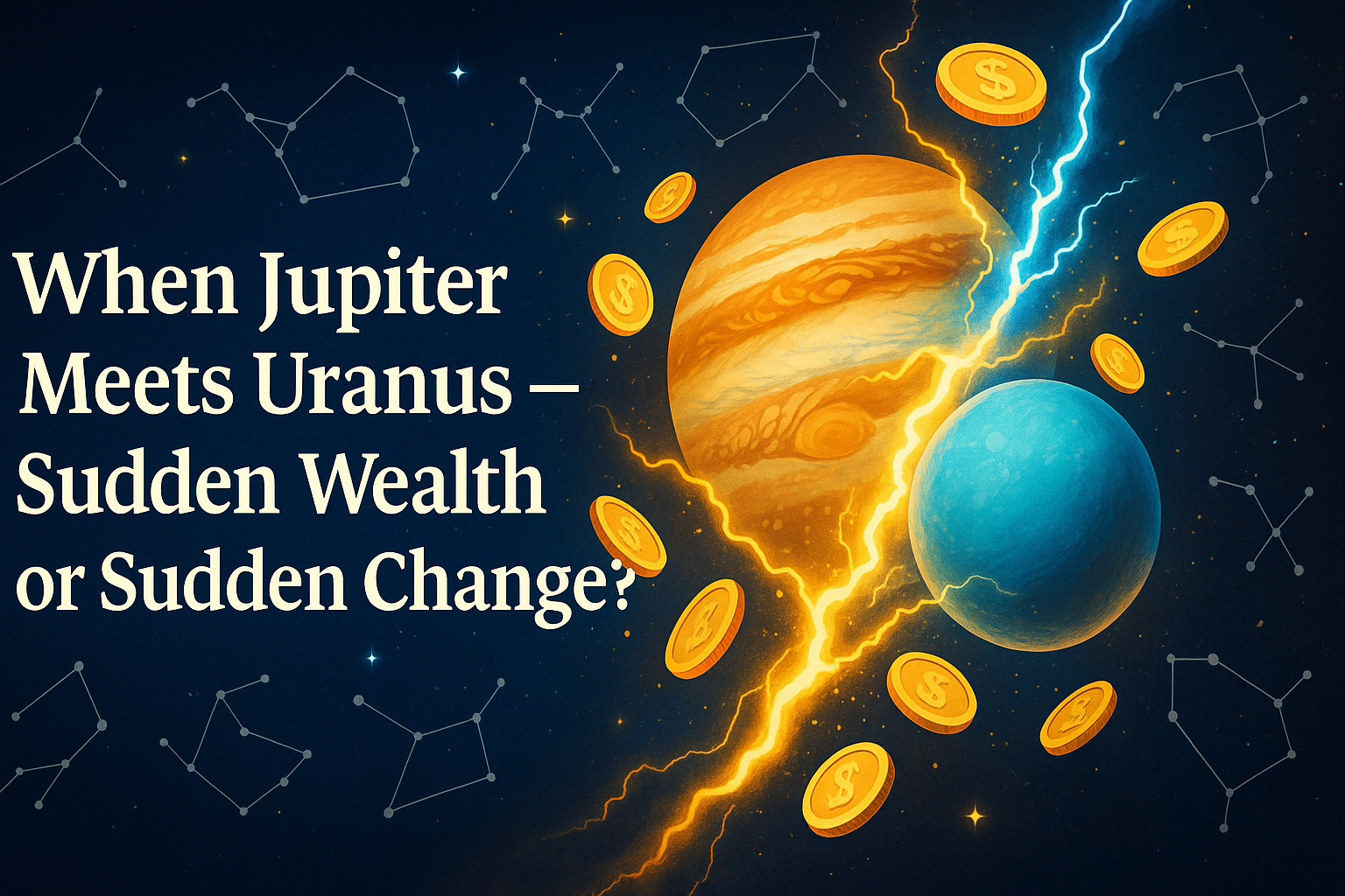 ⚡ When Jupiter Meets Uranus — Sudden Wealth or Sudden Change?